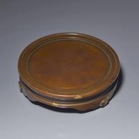 A Chinese Patinated and 'Gold-Splashed' Copper Alloy Censer and Stand — 銅灑金雙耳爐
