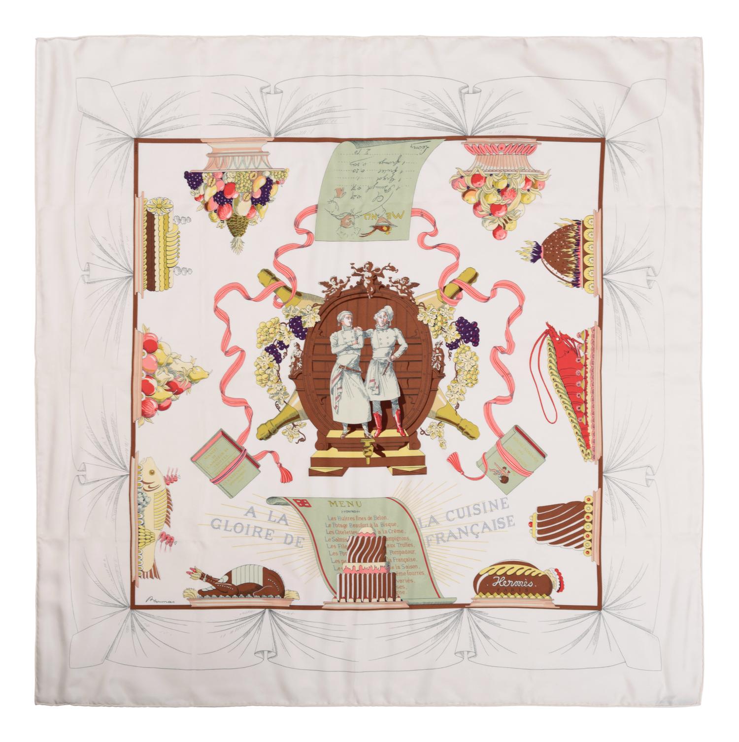 Four Hermès Items: Two 90cm Scarves and Two Ties