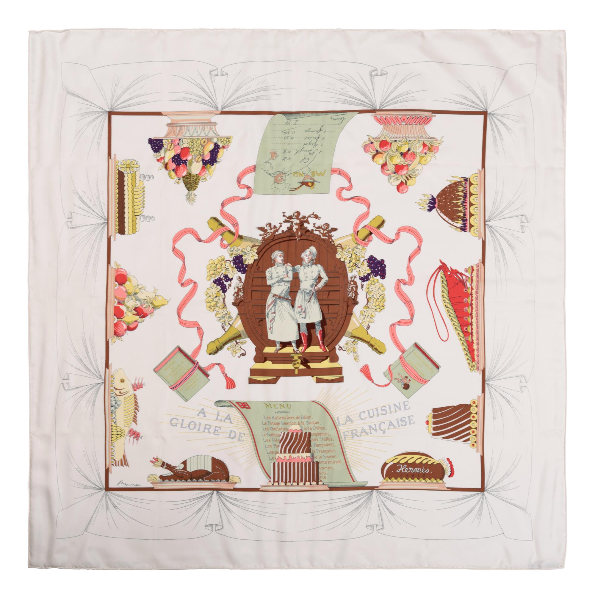 Four Hermès Items: Two 90cm Scarves and Two Ties