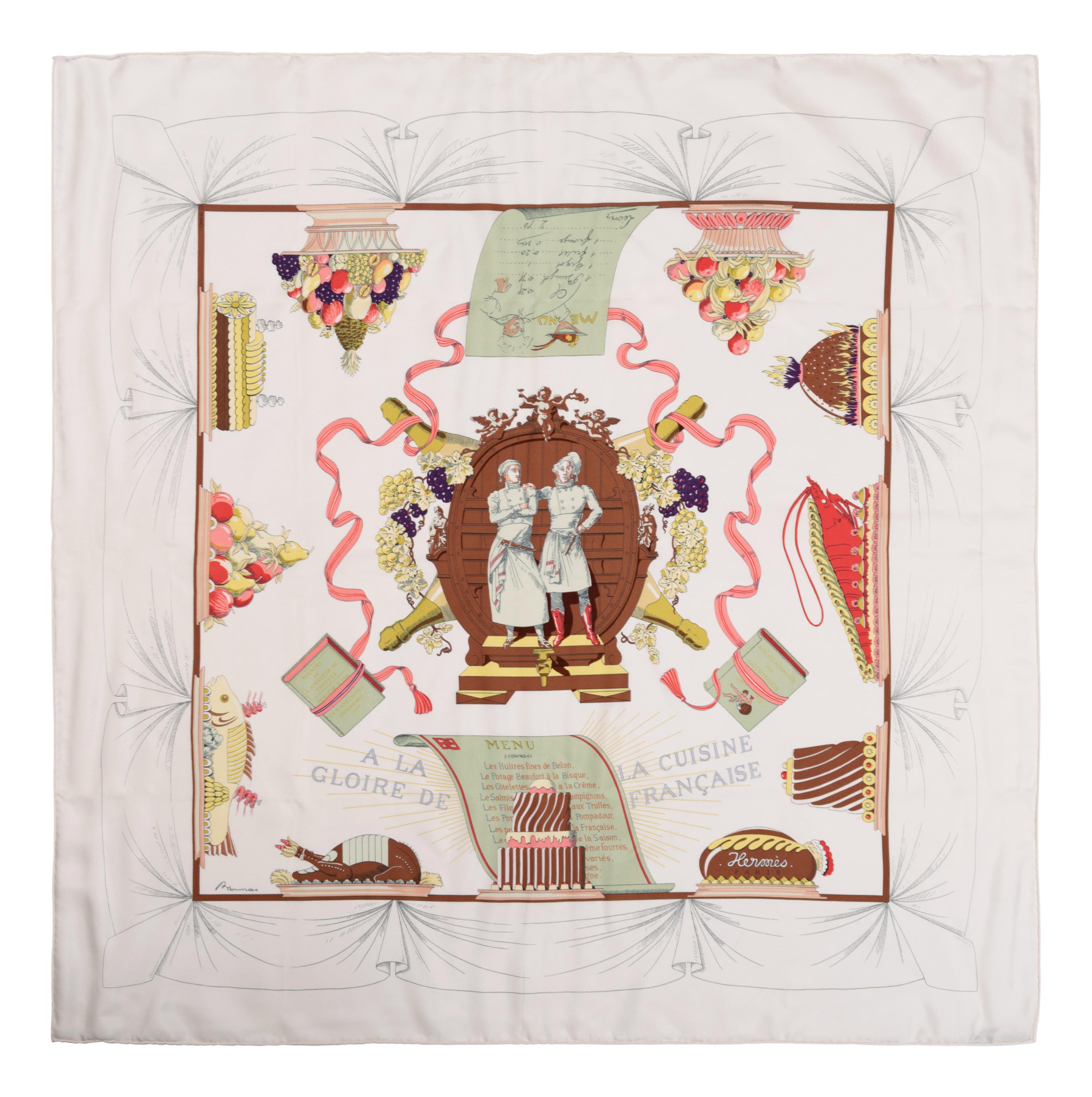 Four Hermès Items: Two 90cm Scarves and Two Ties