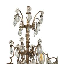 A Silvered Metal Six-Light Chandelier