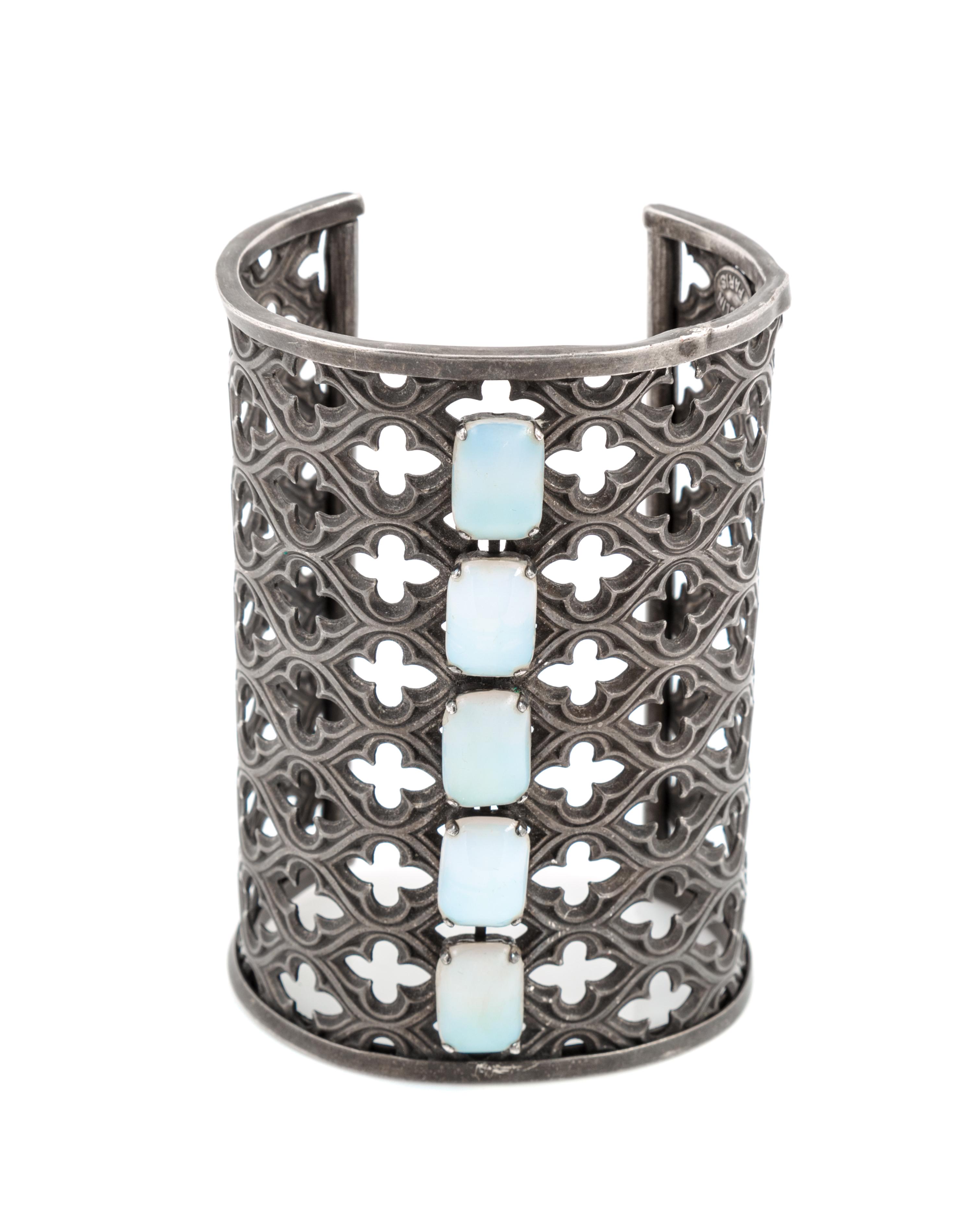 A Jean-Louis Blin Metal Cuff Bracelet, 3.75" x 2.75".