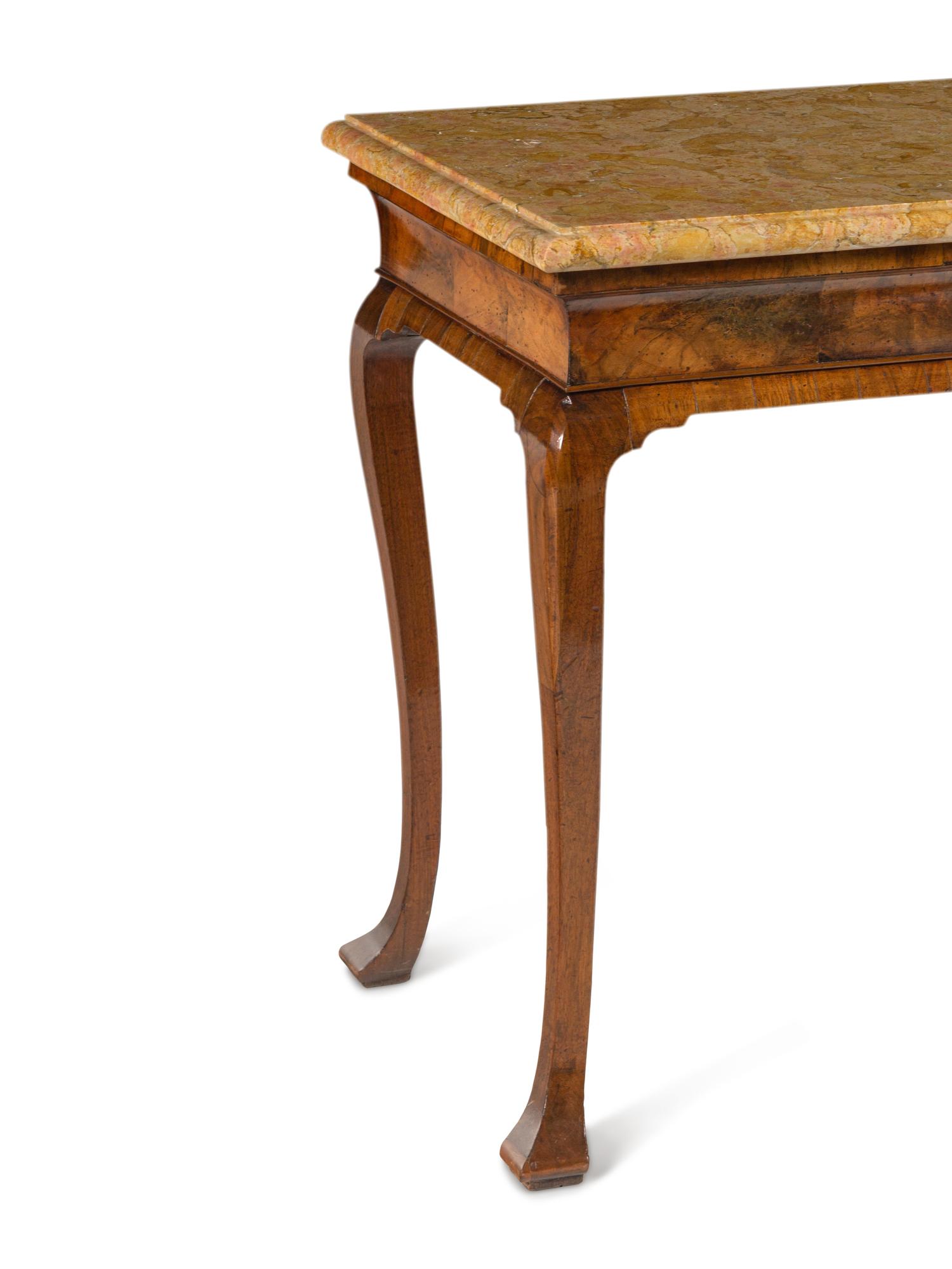 A George II Walnut Marble-Top Side Table