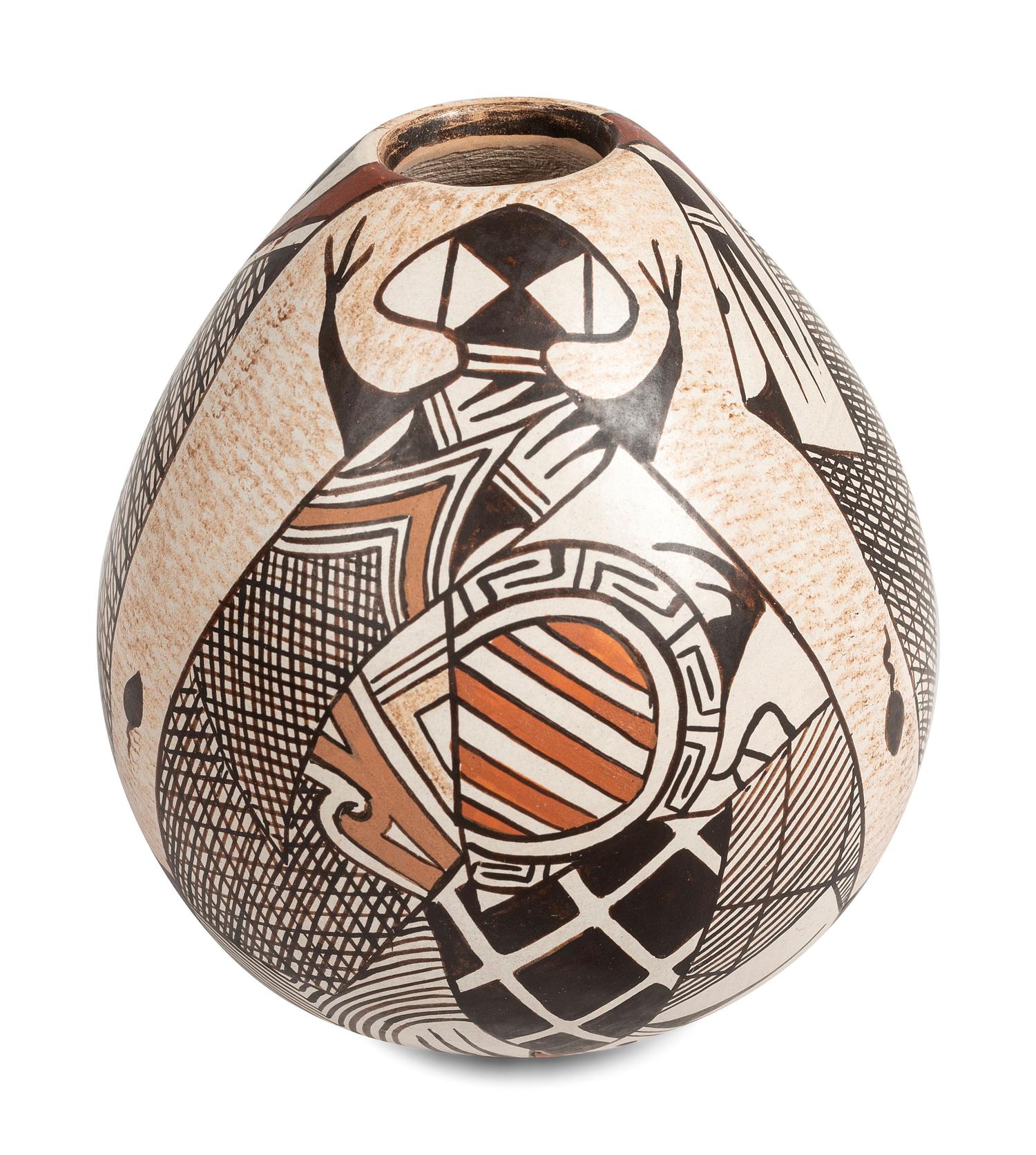 Polychrome Seed Jar, with Mimbres Lizard Design