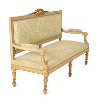 A Six-Piece Louis XIV Style Painted and Parcel Gilt Parlor Suite — 19th/20th Century