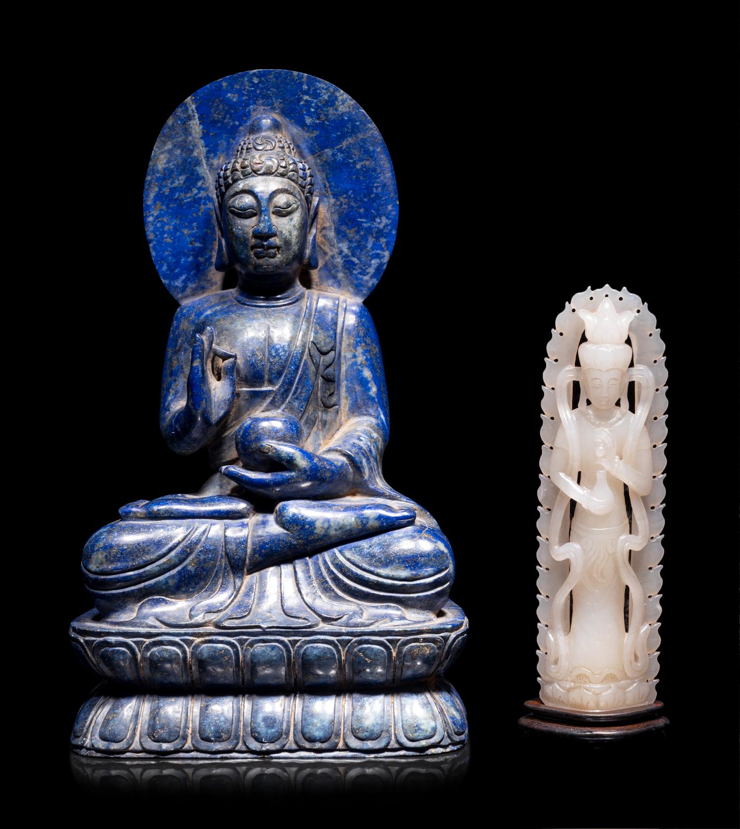 Two Chinese Carved Hardstone Figures