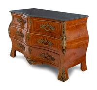 A Régence Style Gilt Metal Mounted Marble-Top Commode