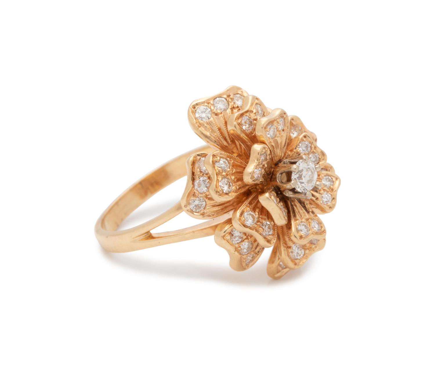 DIAMOND FLOWER MOTIF RING