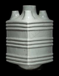 A Chinese Celdaon Glazed Cong Vase