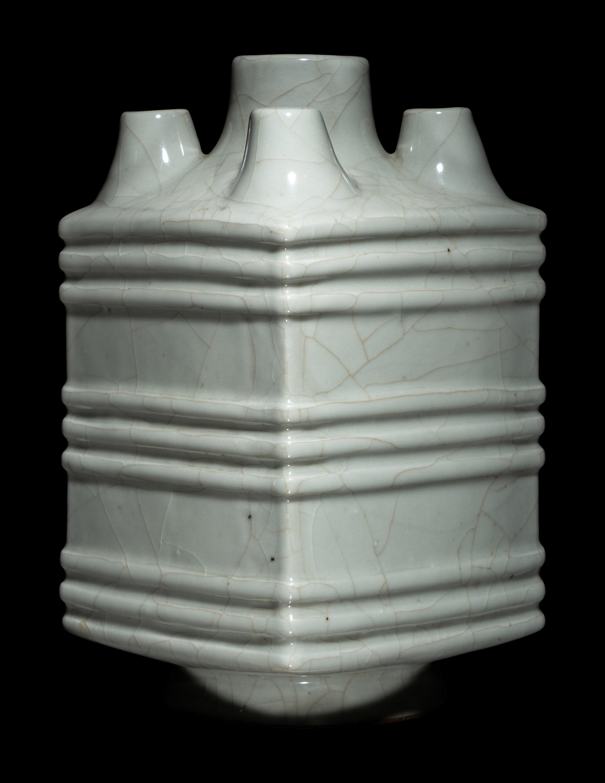 A Chinese Celdaon Glazed Cong Vase