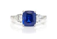 A Fine Platinum, Sapphire and Diamond Ring, 2.30 dwts.