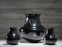 Blackware Pottery, with Bear Paws