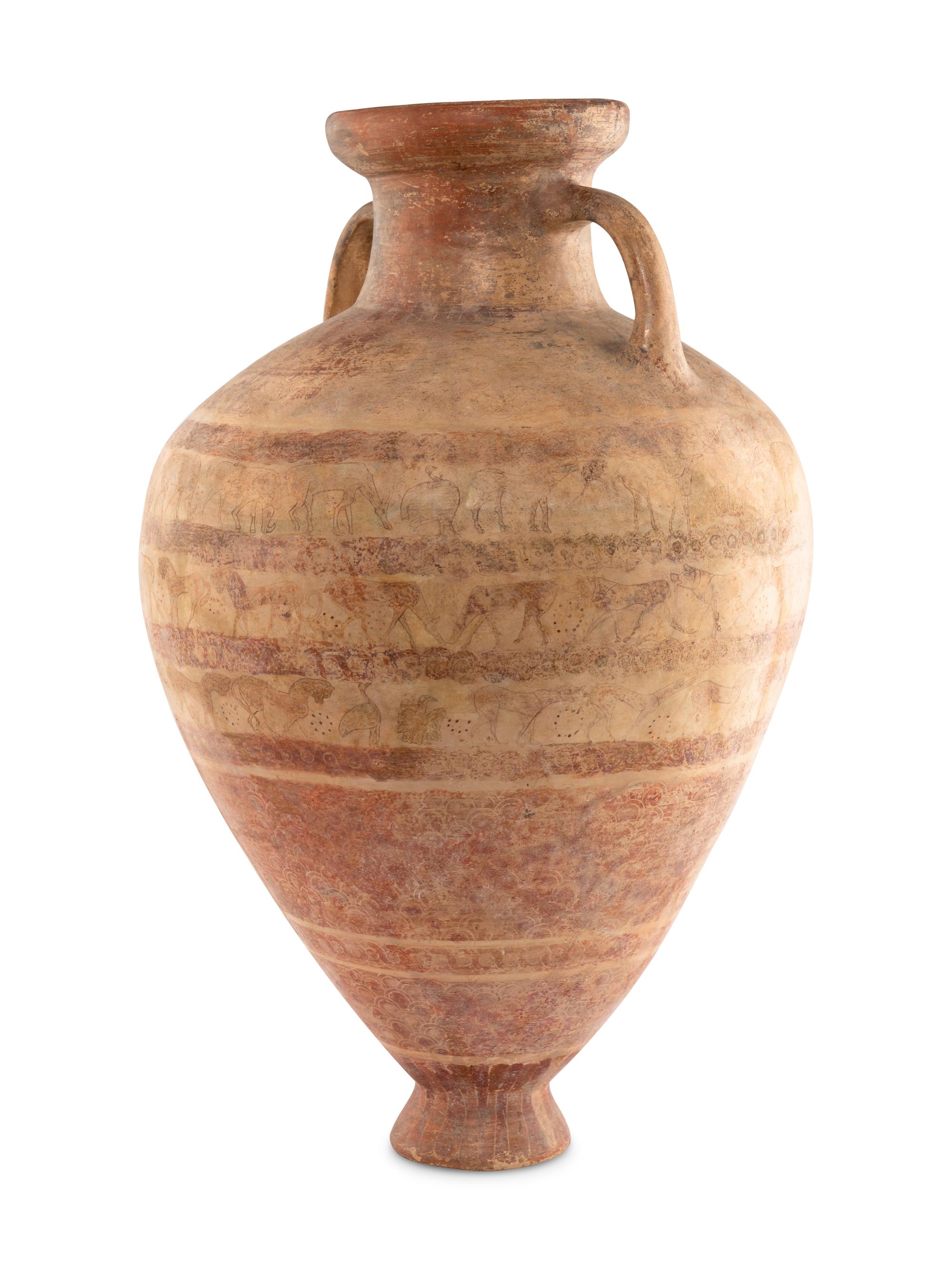 A Large Italo-Corinthian Scaled Neck Amphora