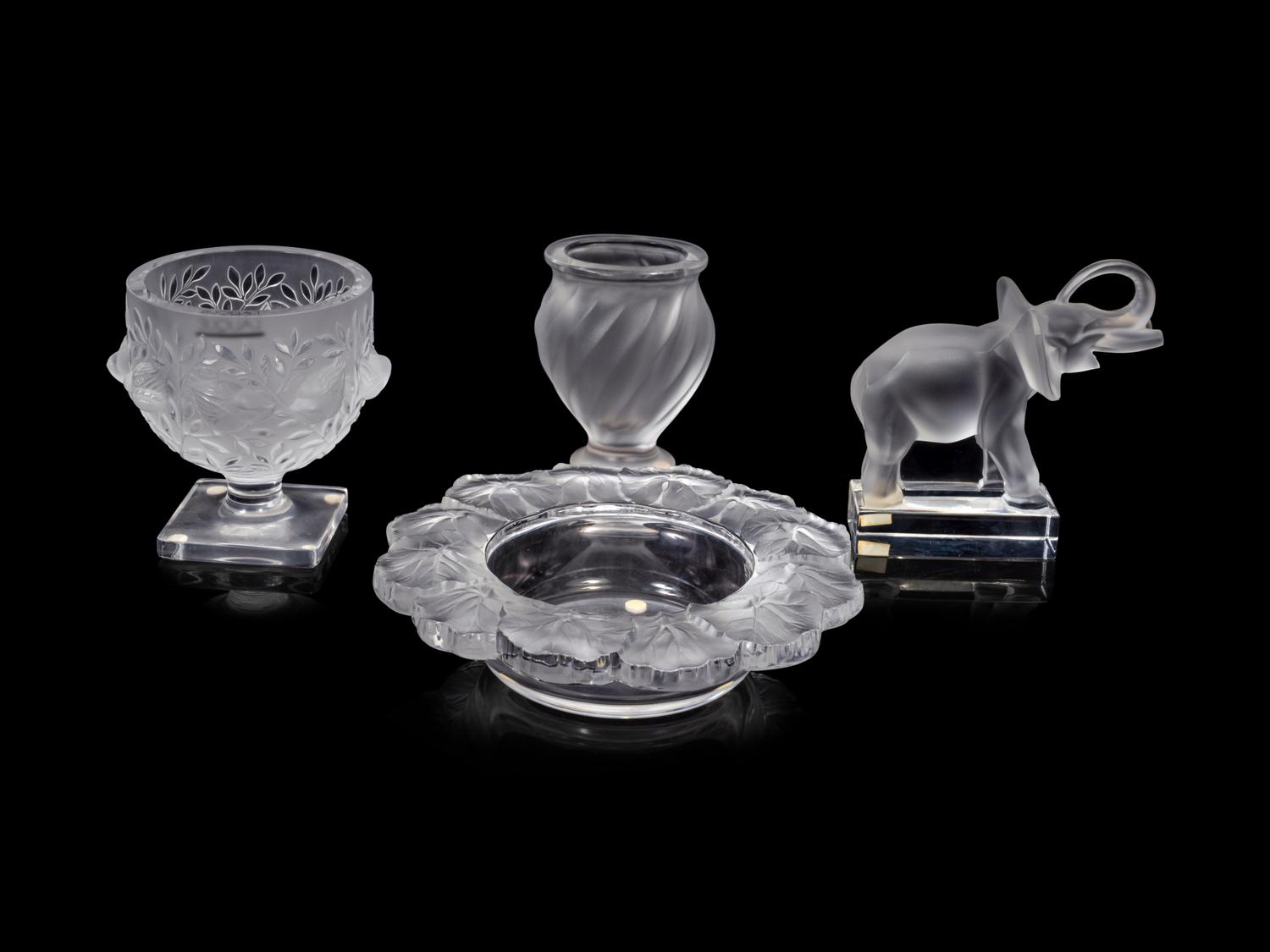 Four Lalique Table Articles