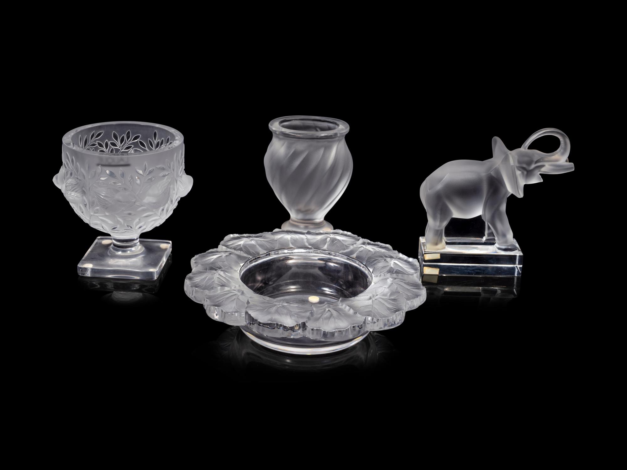 Four Lalique Table Articles