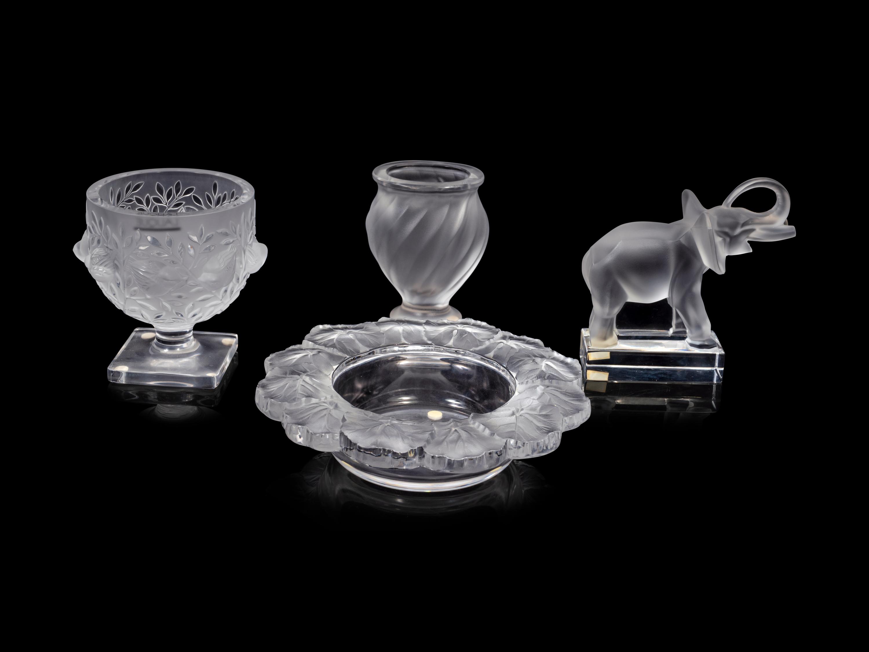 Four Lalique Table Articles