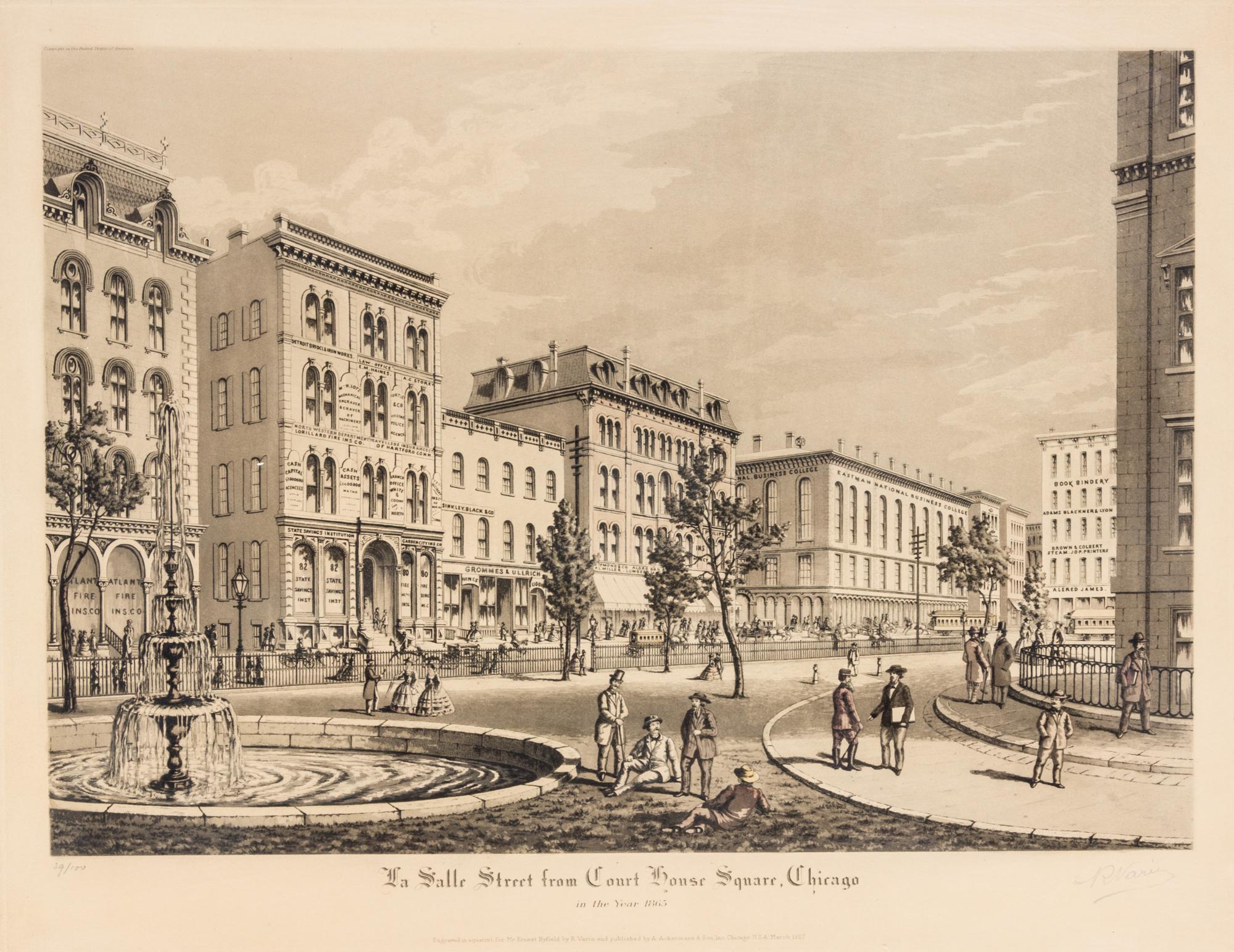 (CHICAGO) VARIN, RAUL. A group of 5 prints of Chicago, c. 1927-1931