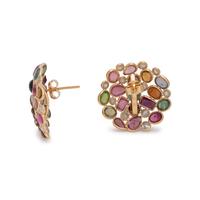 MULTICOLOR TOURMALINE AND DIAMOND EARRINGS