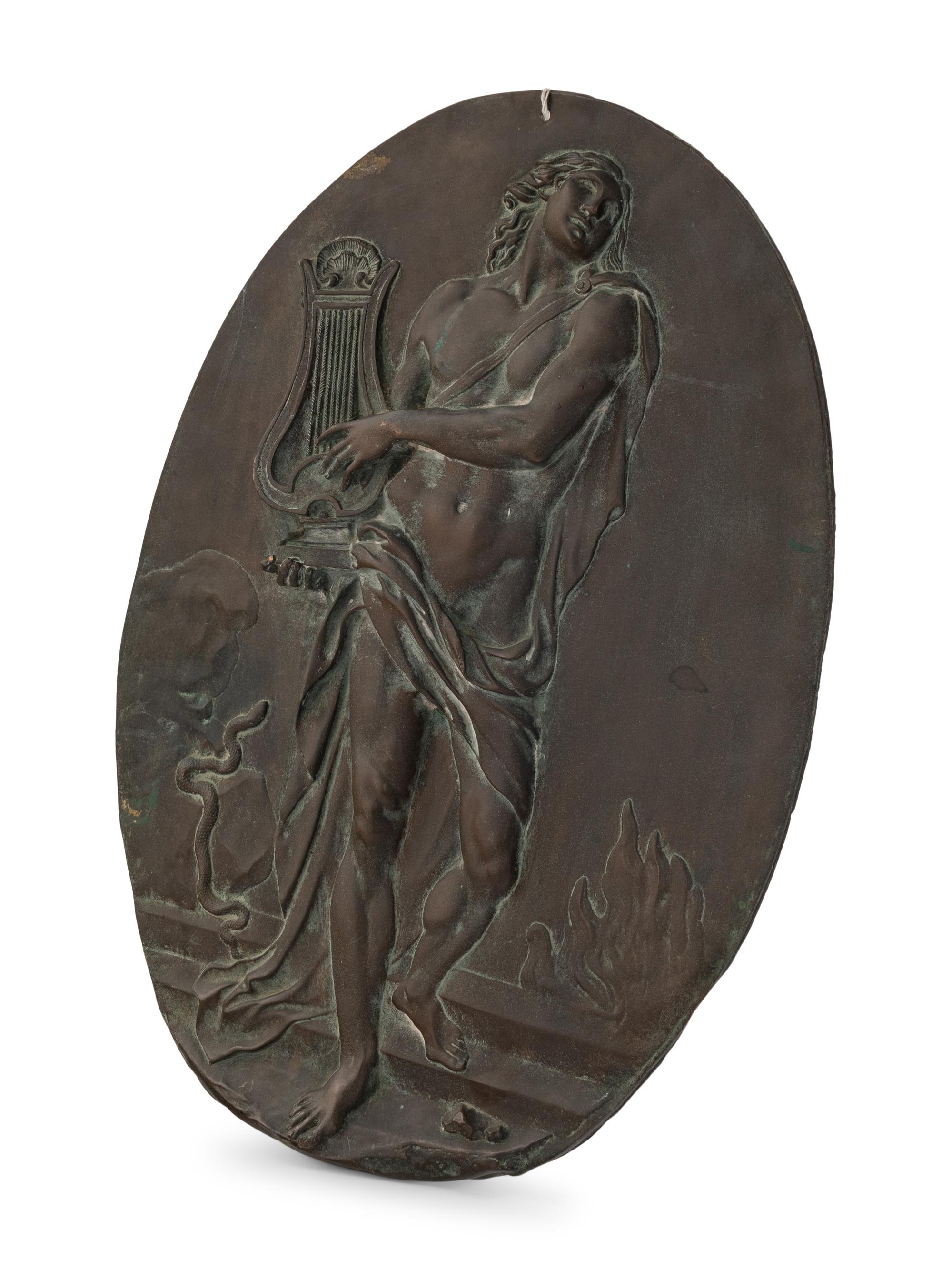 A French Bronze Relief Plaque Depicting Orpheus in Hades