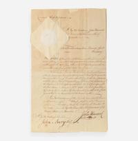 [Americana] Hancock, John Manuscript Document, signed