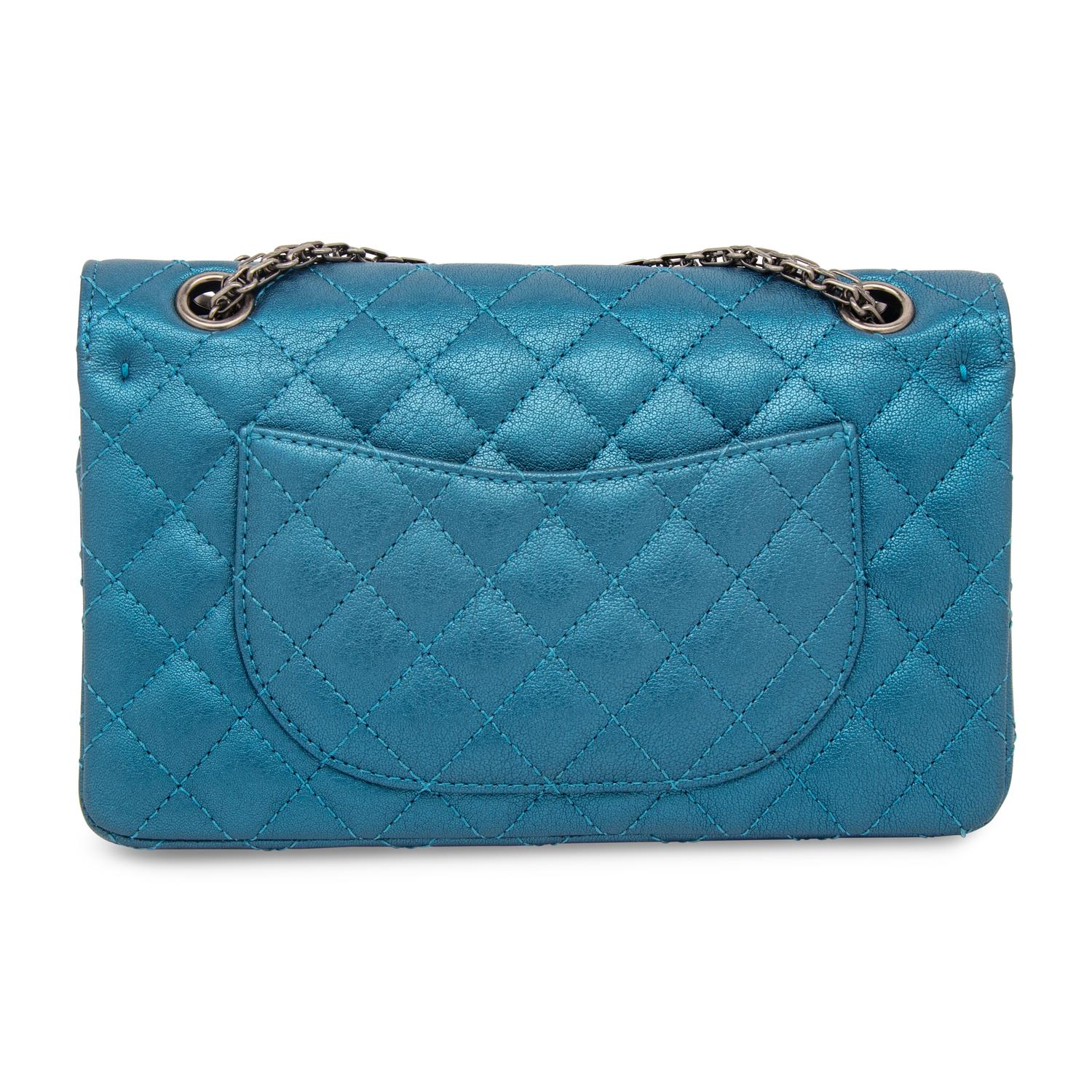 CHANEL, METALLIC BLUE 2.55 REISSUE FLAP BAG
