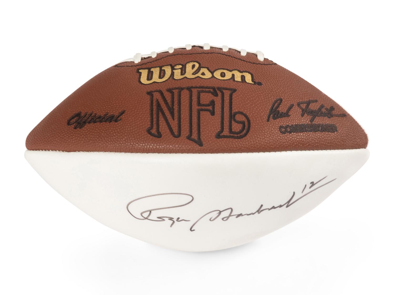 A Roger Staubach Signed Autograph Football (Beckett Authentication Services Certified),