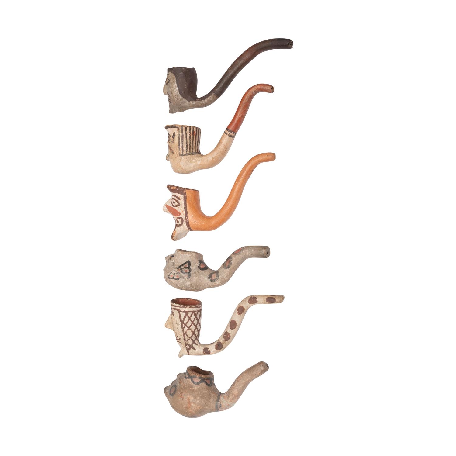 Tesuque Rain God and Puebloan Pottery Pipes