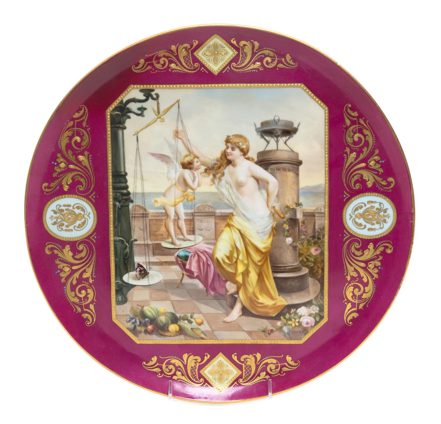 A Vienna Porcelain Charger Diameter 14 inches. — 19TH/20TH CENTURY