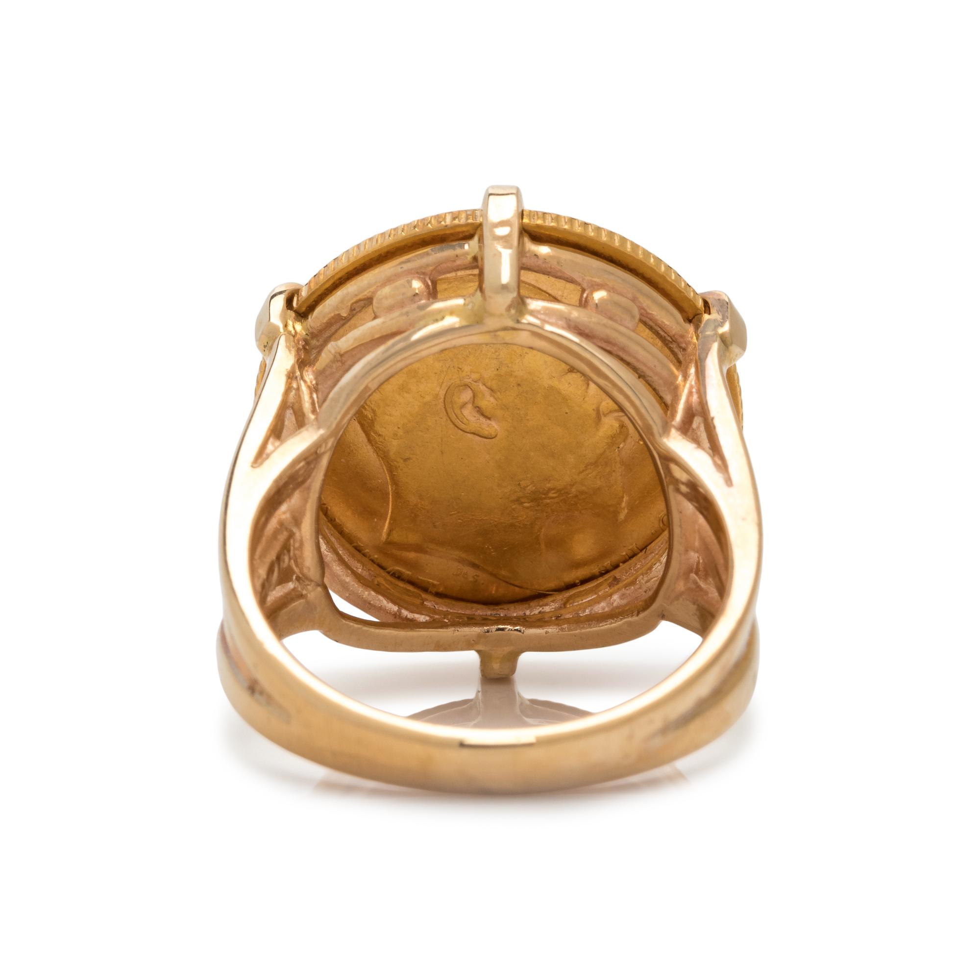 YELLOW GOLD AND COIN RING
