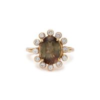 ANDALUSITE AND DIAMOND RING