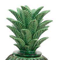A Pair of Green Glazed Terracotta Pineapples
