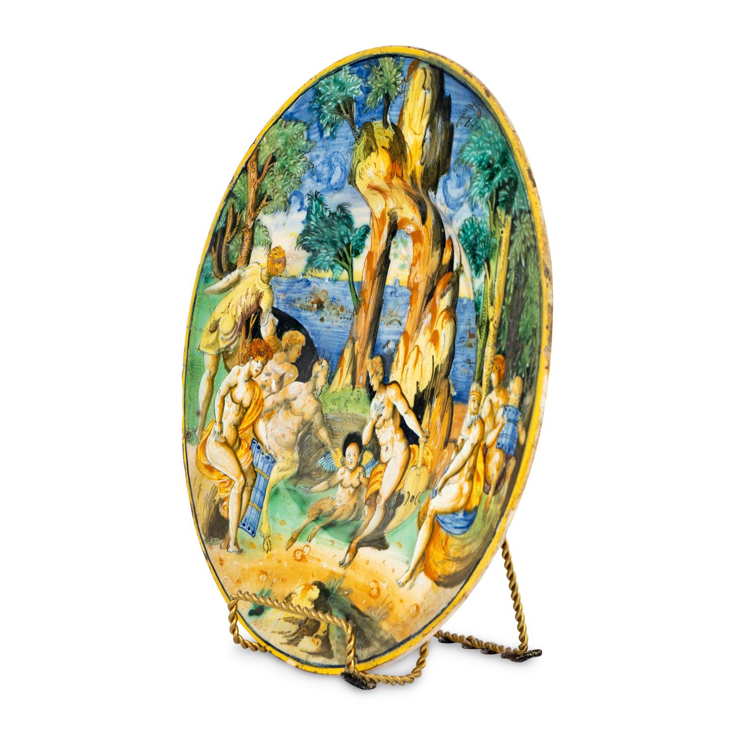 An Urbino Istoriato Majolica Charger