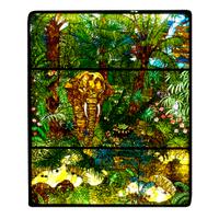 A Mark Bogenrief "Jungle" Stained Glass Window 115.5" W x 140" H — United States, 2015