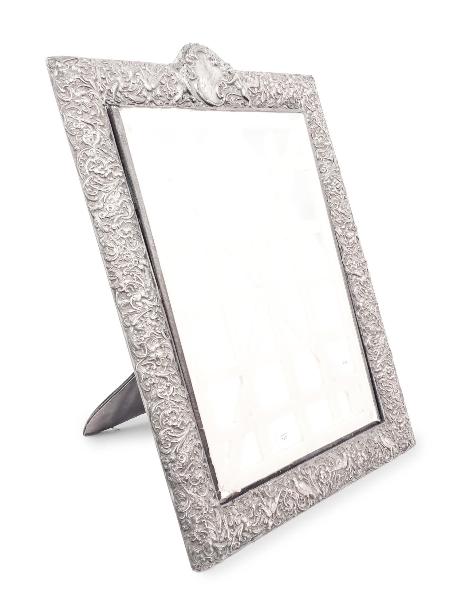 An Edwardian Silver Dresser Mirror