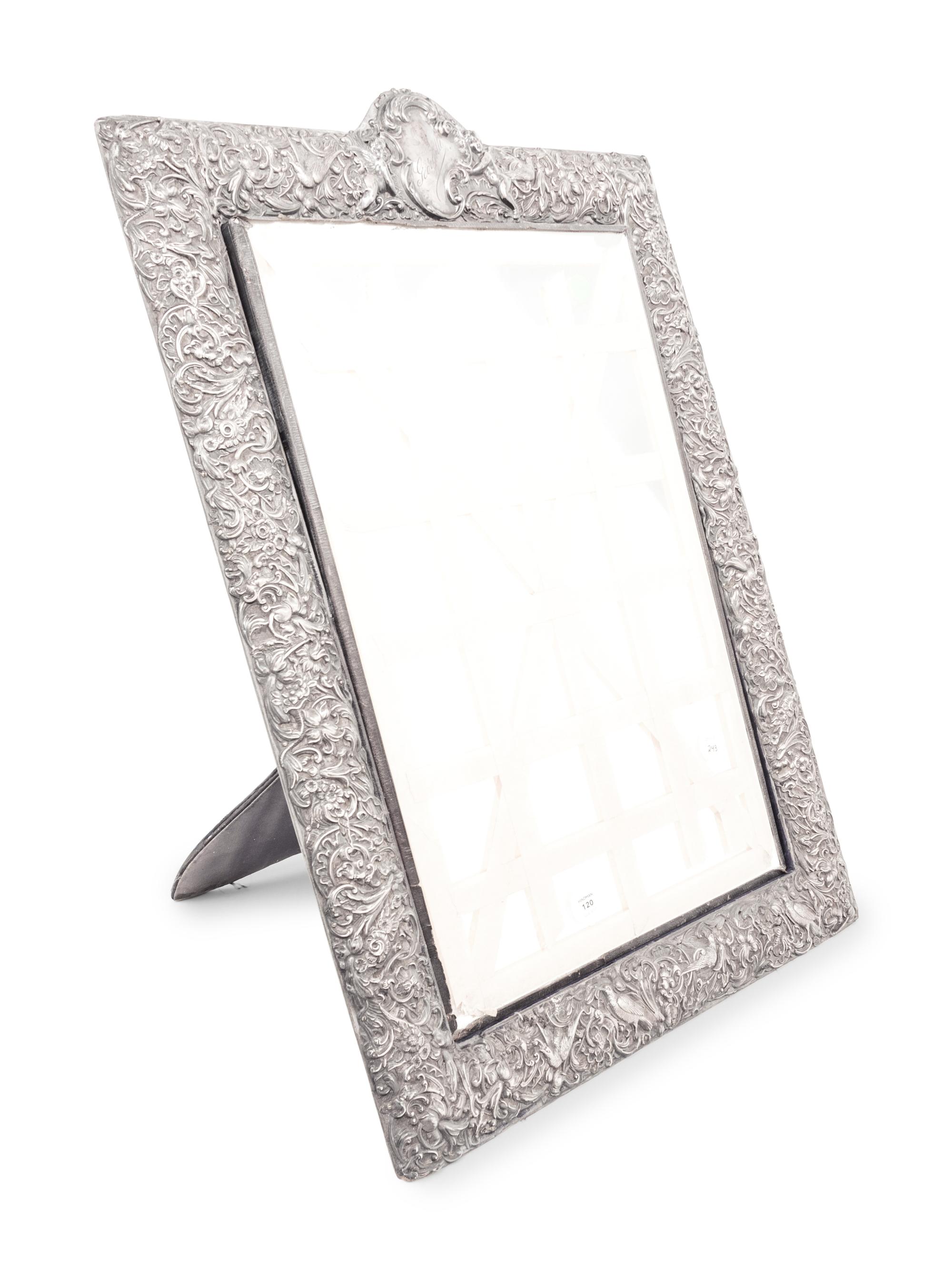 An Edwardian Silver Dresser Mirror