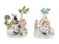 A Pair of Meissen Porcelain Figural Groups