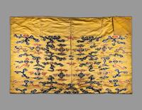 A Chinese Yellow Ground Silk Brocade Panel