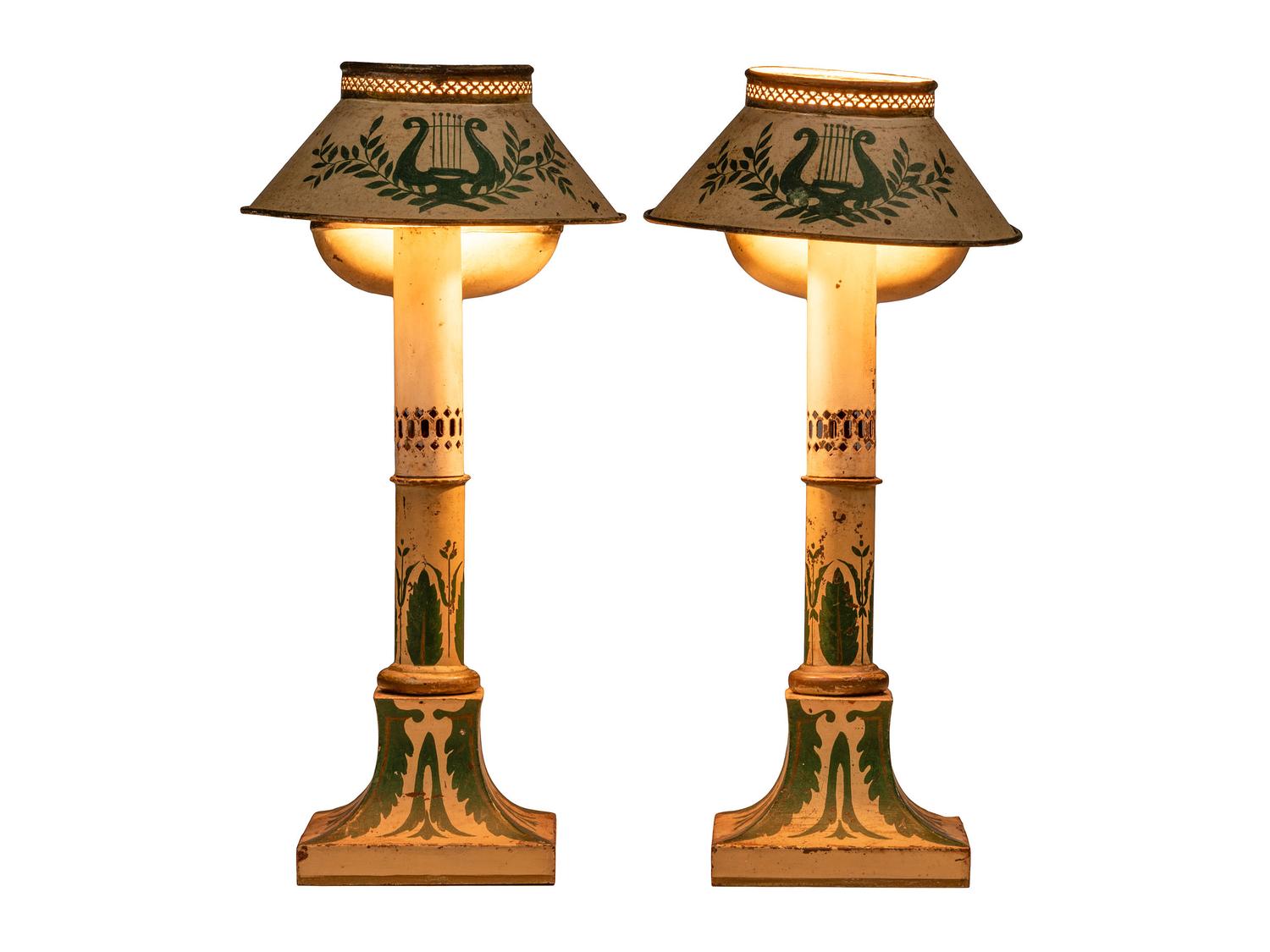 A Pair of Tole Fluid Lamps