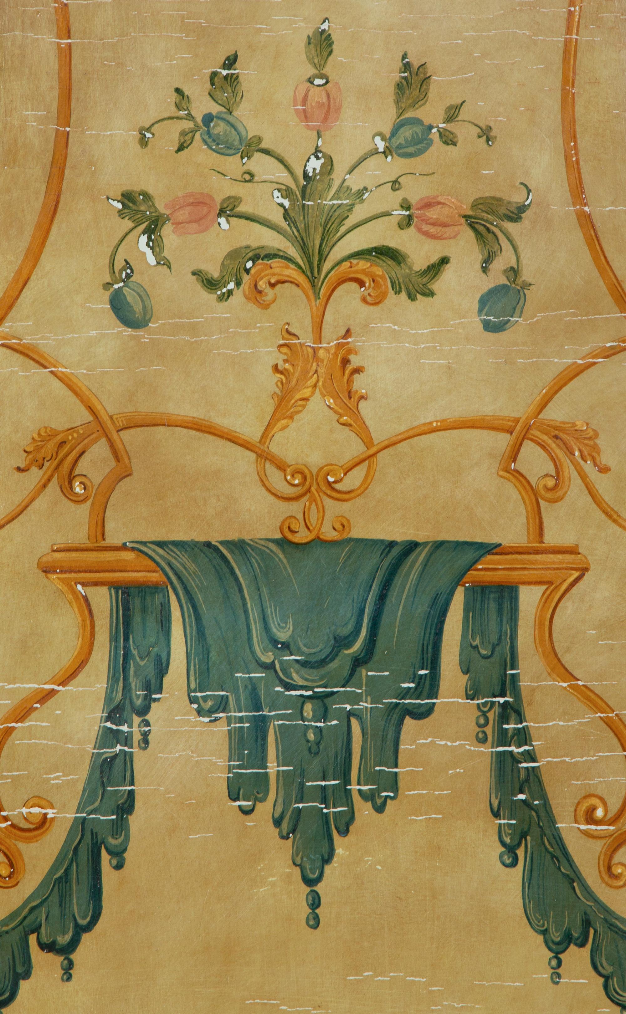 A Pair of Venetian Style Painted Headboards