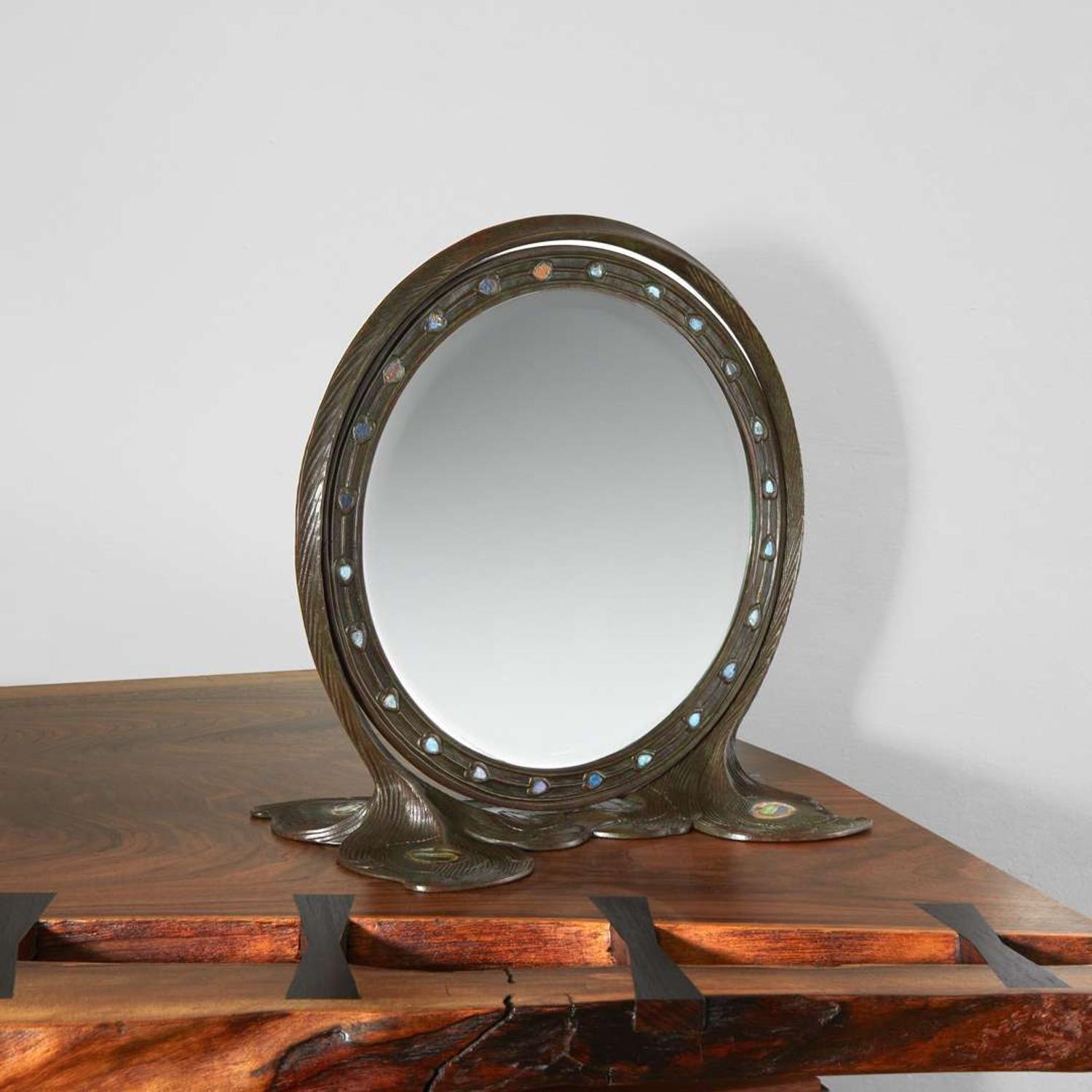 Tiffany Studios "Peacock" Mirror, New York, circa 1905