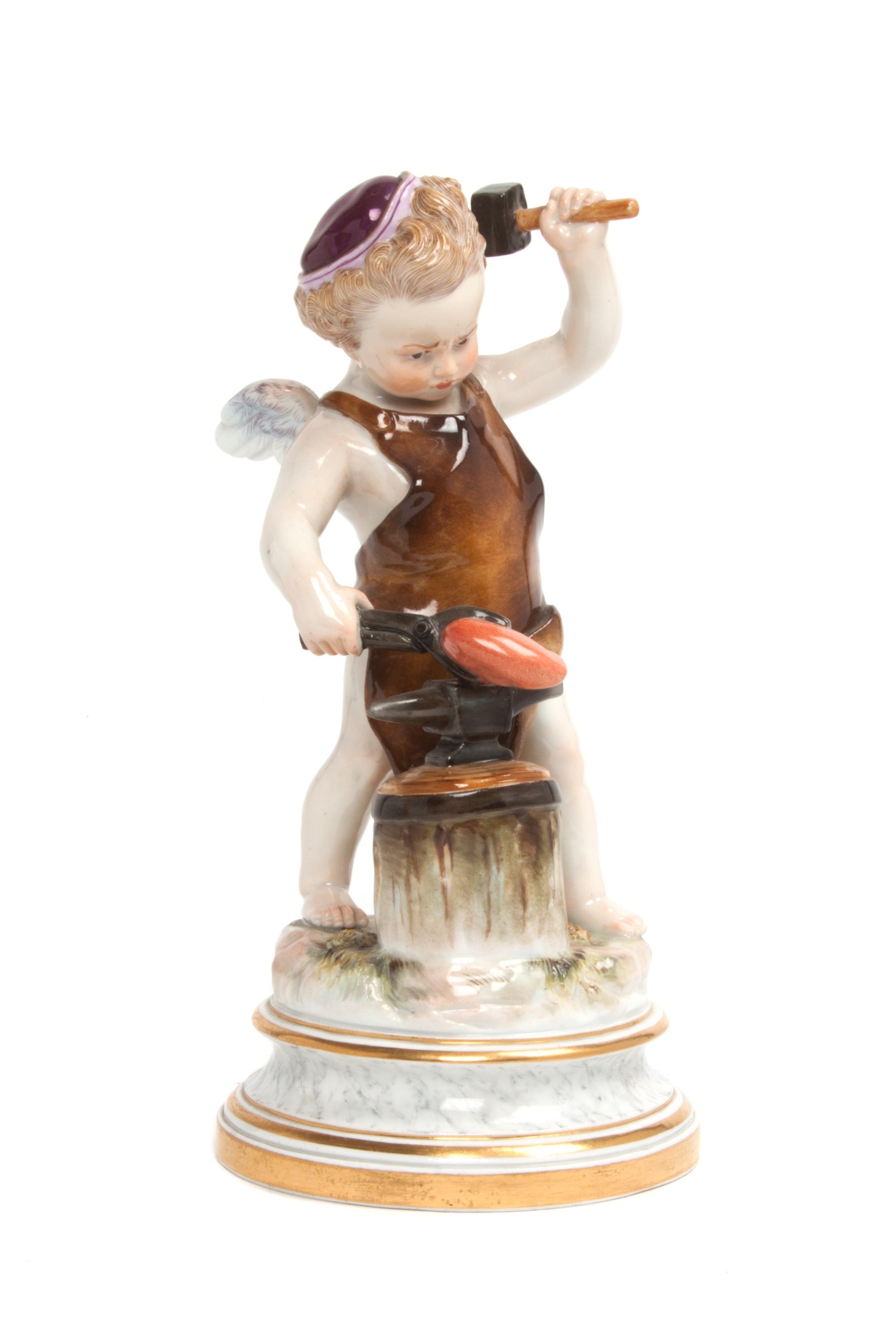 A Meissen Porcelain Figure Height 7 1/4 inches.
