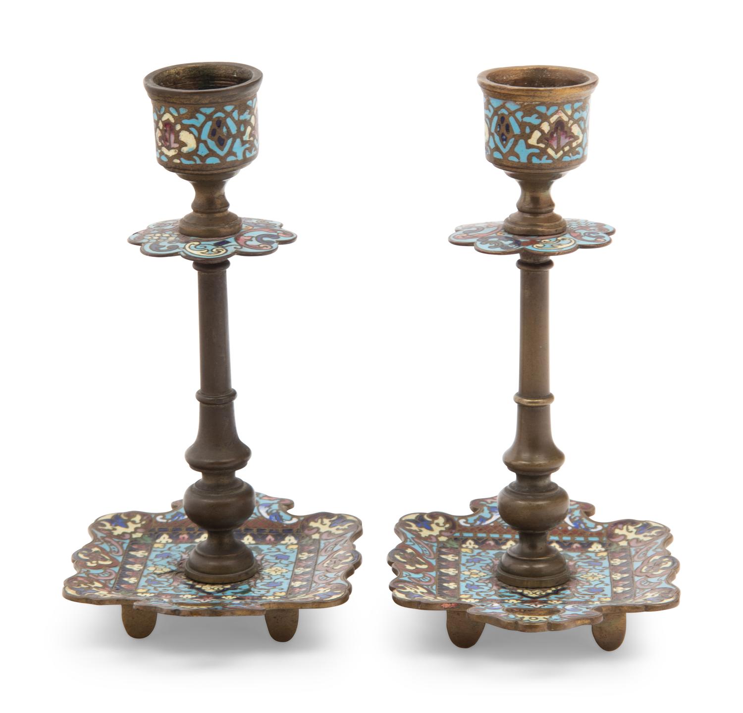 A Collection of Thirteen Continental Champlevé Enamel Articles