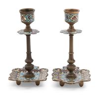A Collection of Thirteen Continental Champlevé Enamel Articles