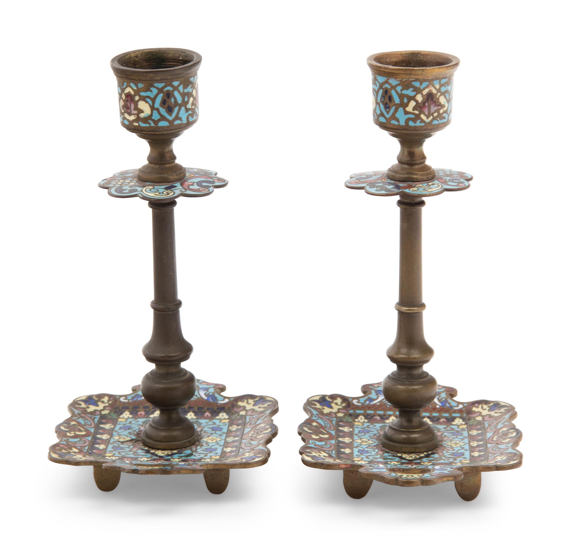A Collection of Thirteen Continental Champlevé Enamel Articles