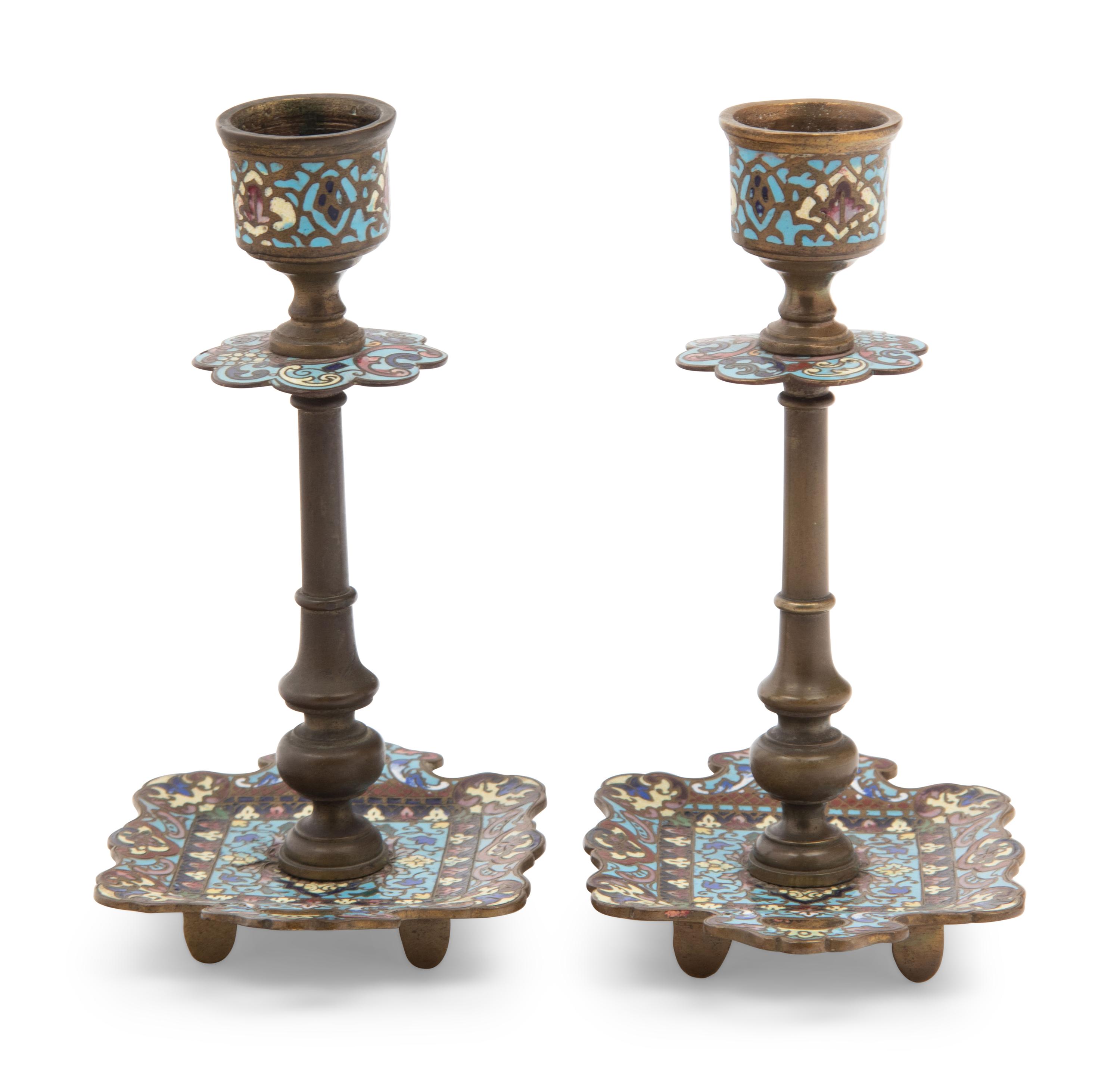 A Collection of Thirteen Continental Champlevé Enamel Articles