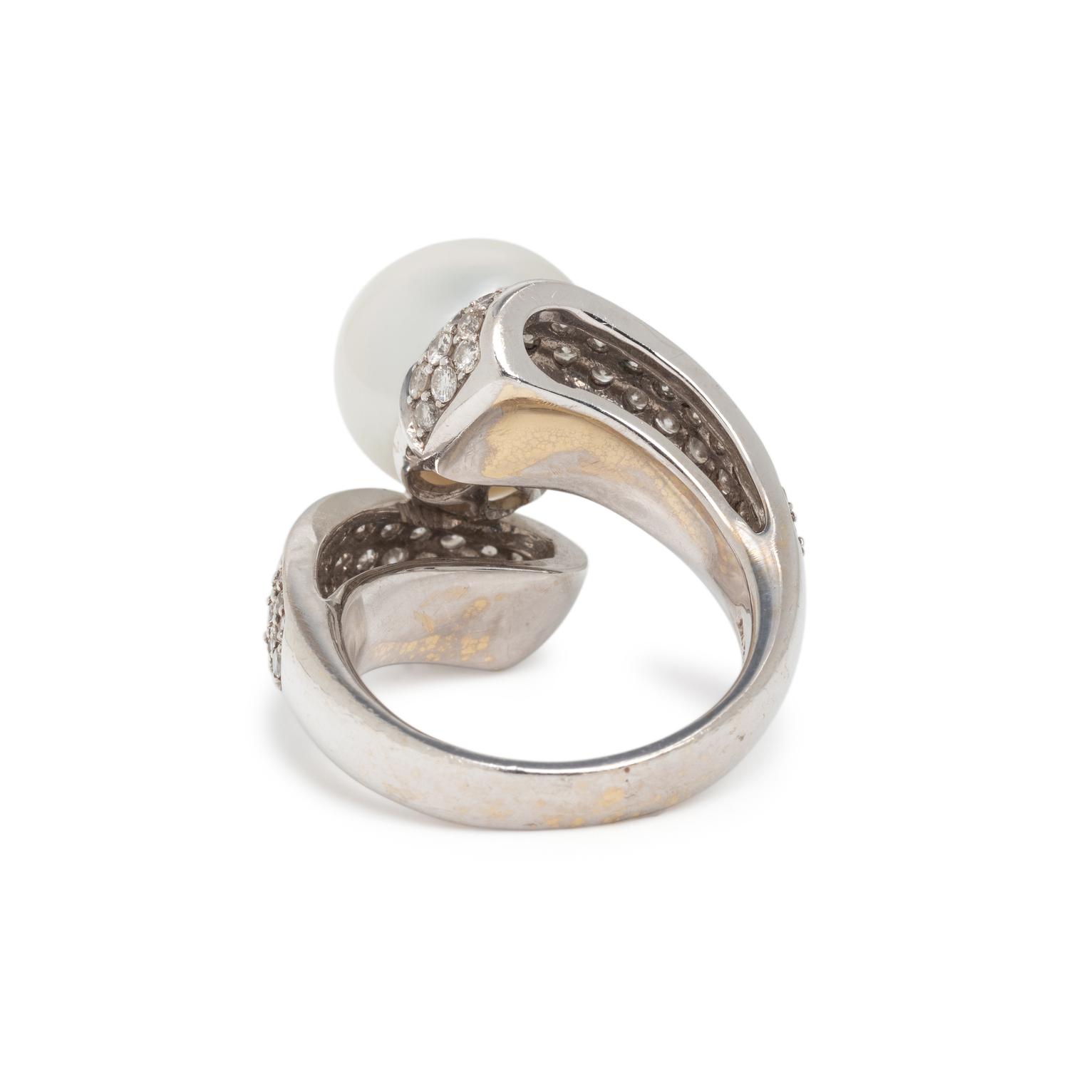CULTURED PEARL AND DIAMOND RING