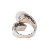 CULTURED PEARL AND DIAMOND RING