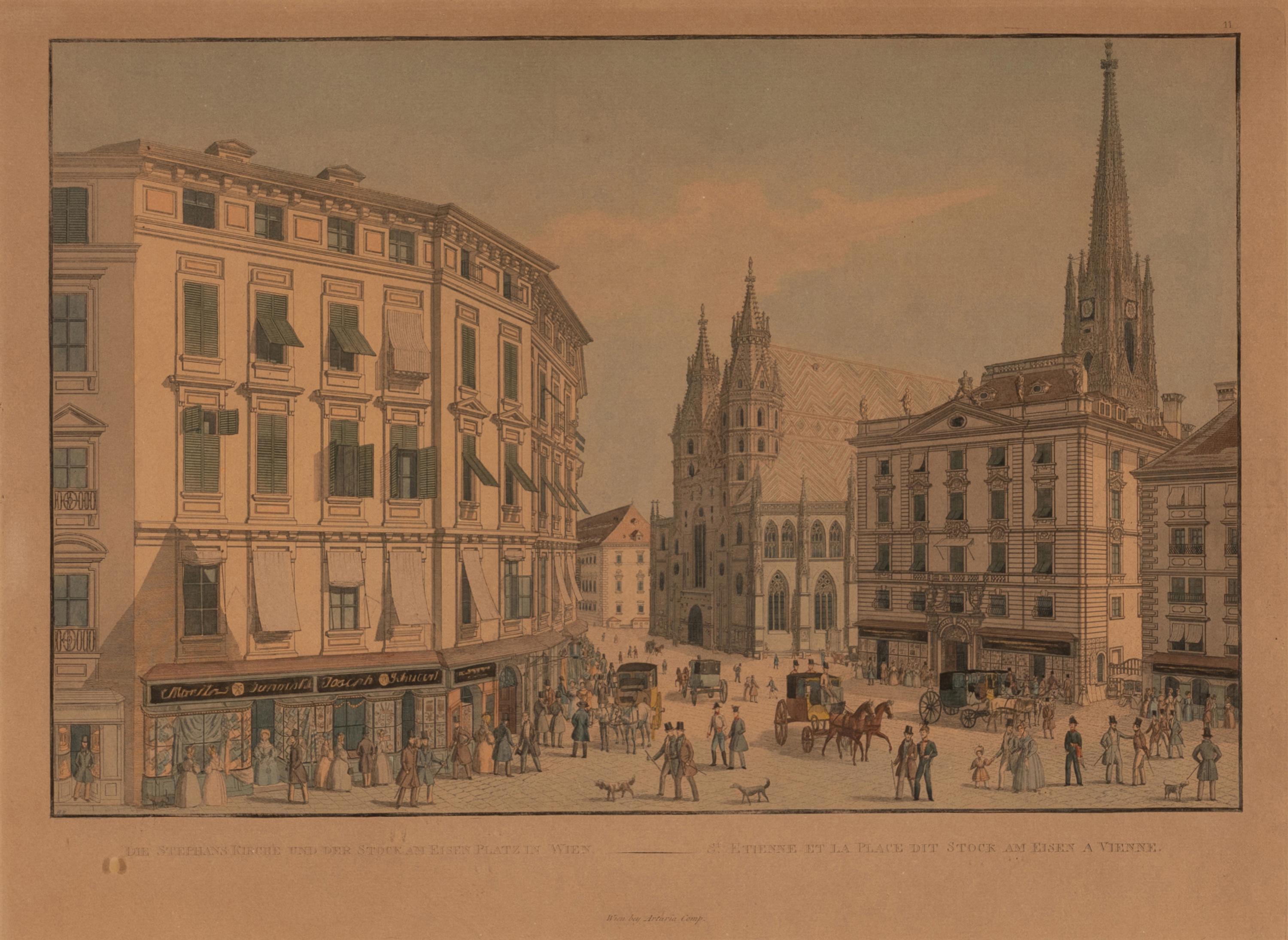 A Set of Three Austrian Hand Colored Engravings (19th Century)