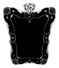 A French Art Deco Etched Glass Mirror Height 33 x width 27 inches.