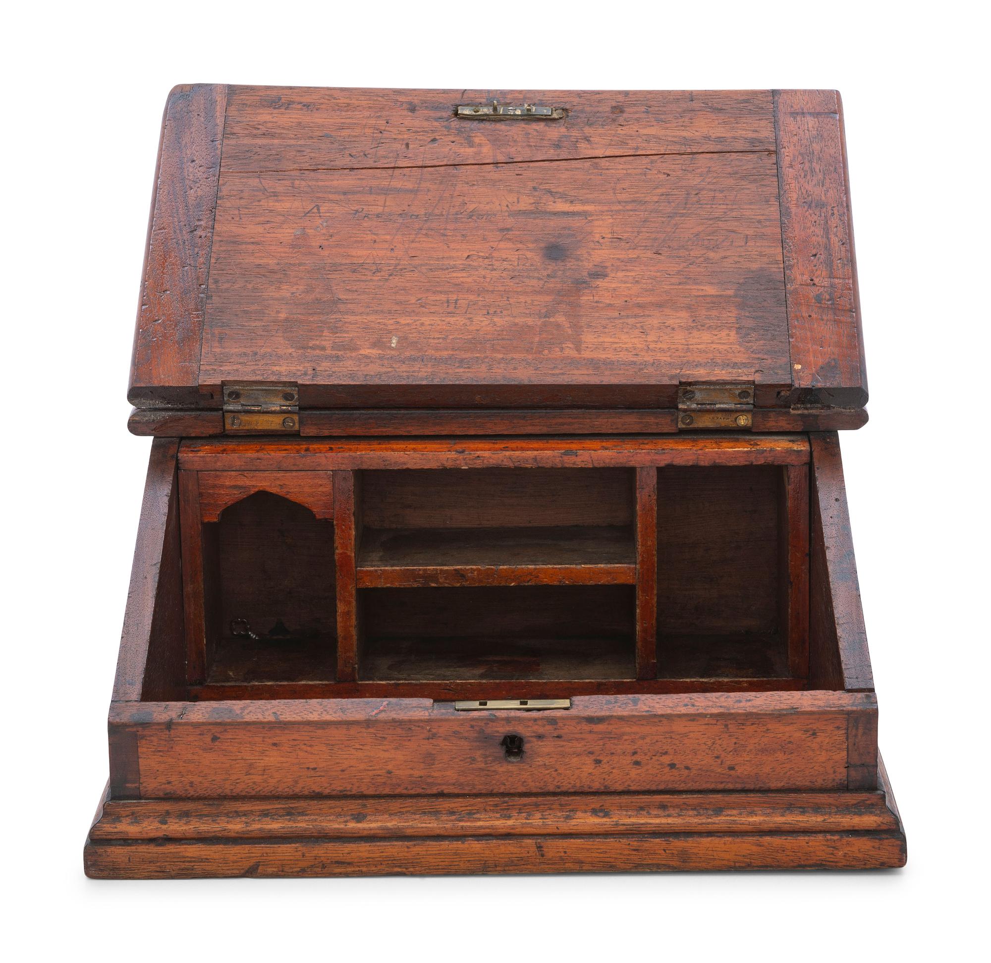 A Hinged-Top Bookstand and Document Box in Mixed Woods